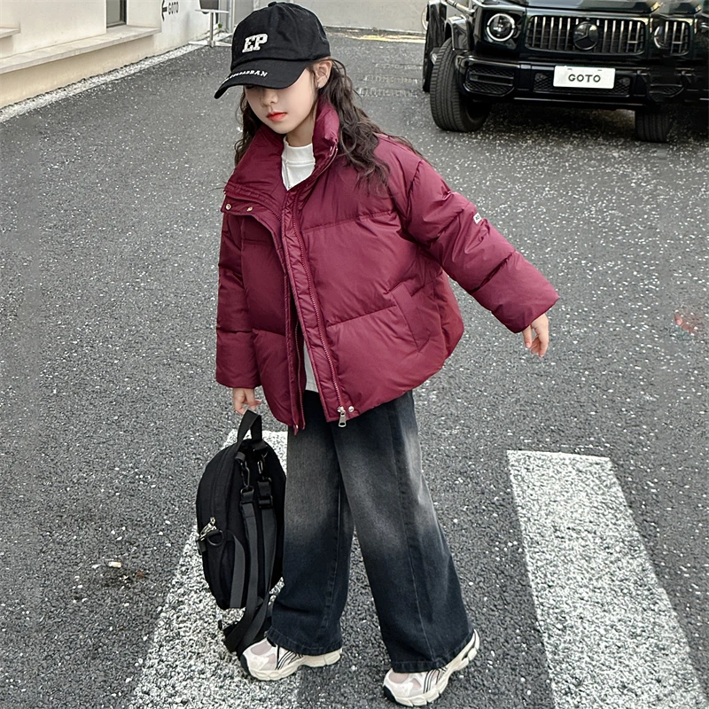 羽绒服保暖秋冬面包服洋气儿童冬季加厚外套中大童装女孩2025短款