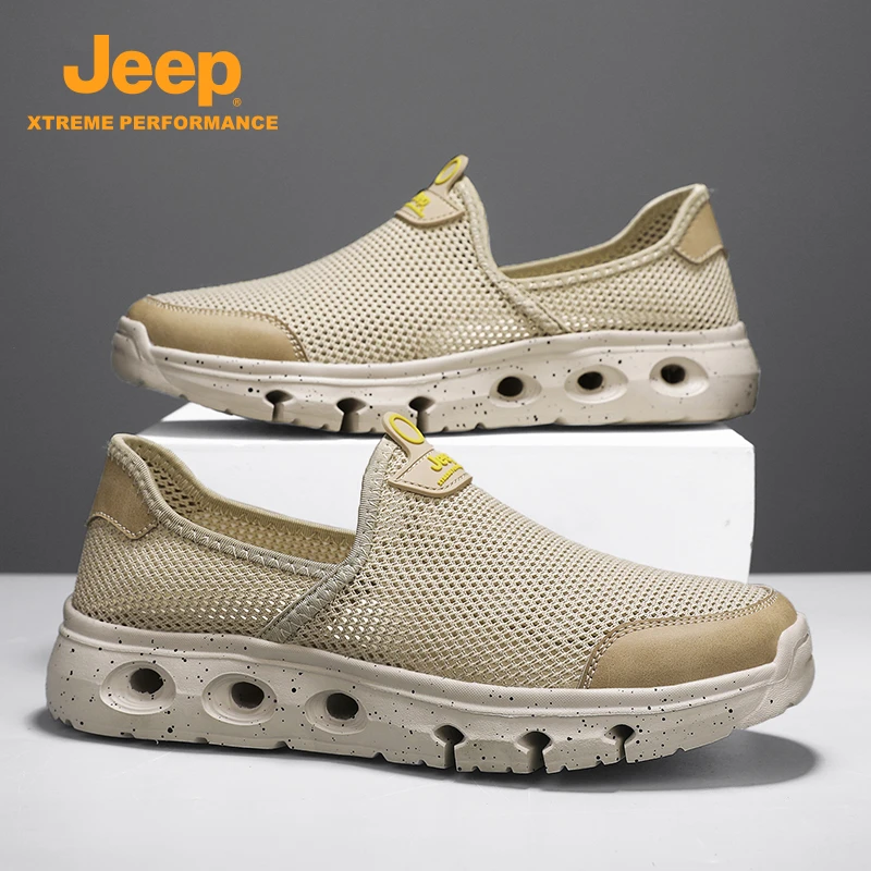 JEEP吉普夏季新款一脚蹬轻便软底鞋时尚休闲男鞋透气防滑户外潮流