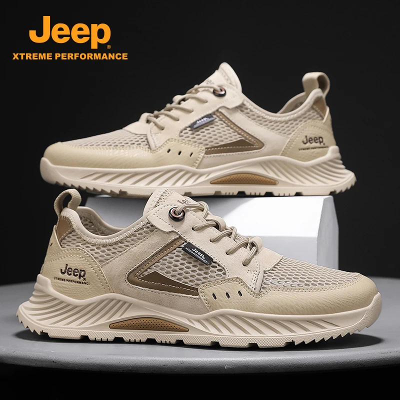 JEEP吉普夏季男士新款男鞋网面透气户外运动休闲时尚徒步旅游男鞋