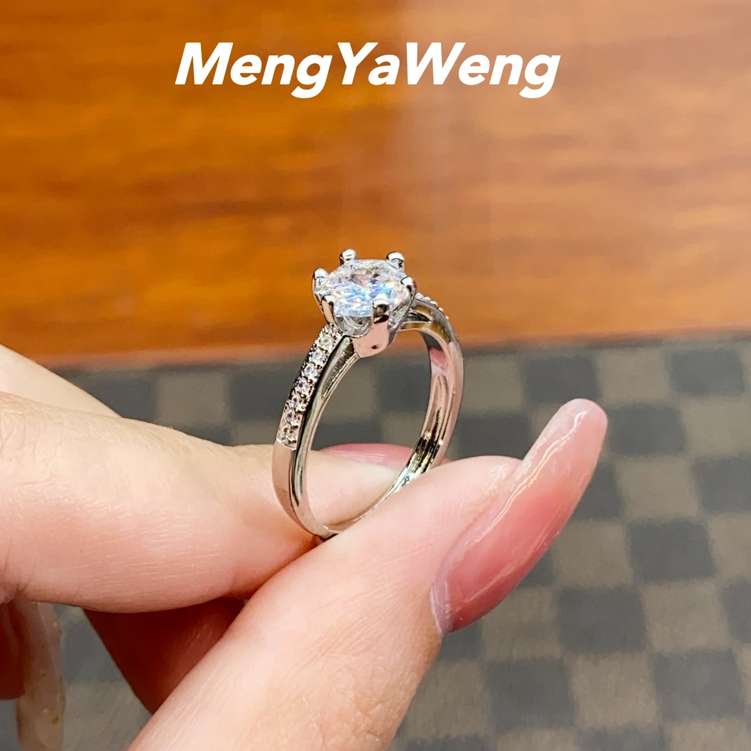 铜合金合成锆石戒指 【k3178】白色人工宝镶嵌轻奢设计大气