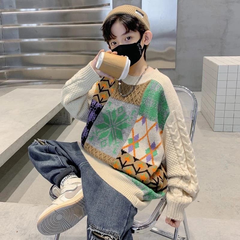 男童毛衣秋装2025新款儿童春秋季针织打底衫男孩春秋装中大童装