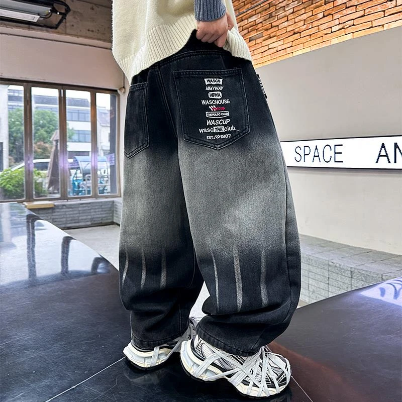 男童裤子加绒加厚一体绒儿童冬季牛仔裤2025秋冬新款中大童冬装潮