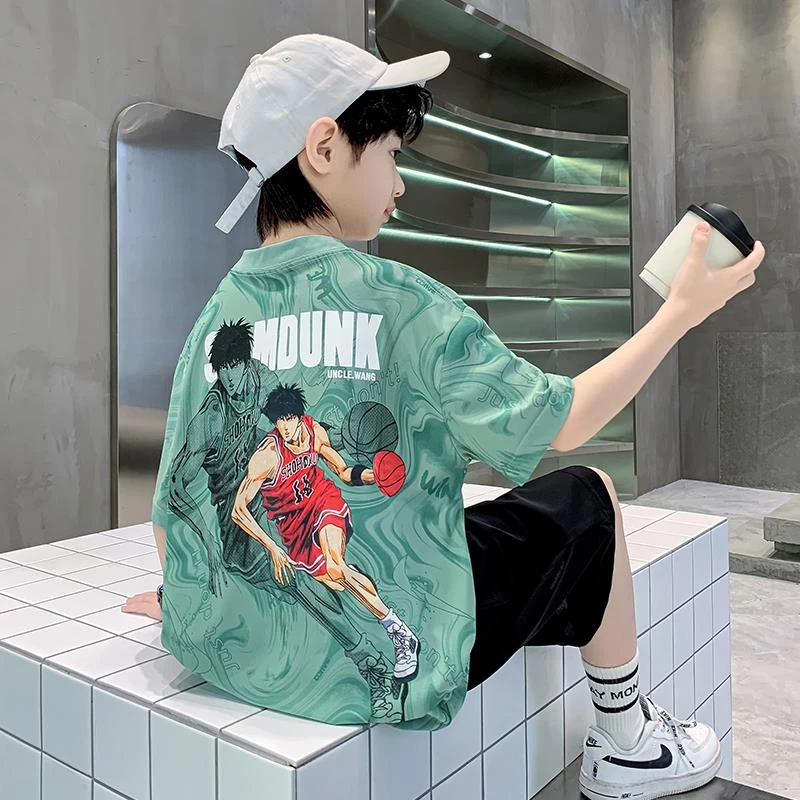 儿童装男童夏装套装2025新款夏季中大童夏款运动短袖男孩帅气炸街