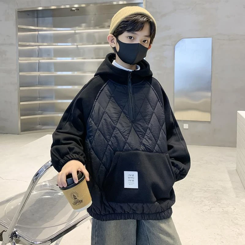 儿童装男童卫衣加绒秋冬款2025新款男孩冬季加厚中大童冬装上衣潮