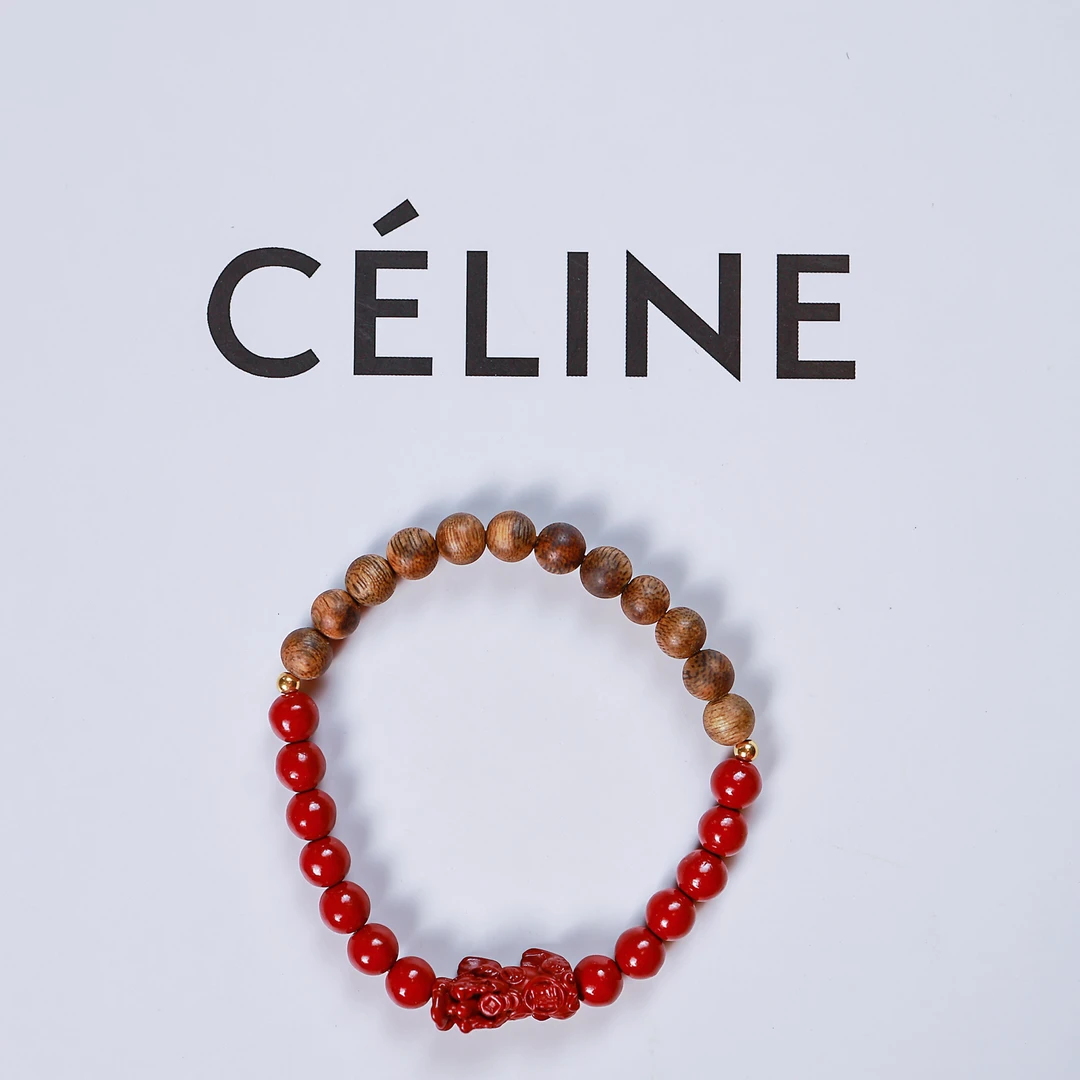 天然辰砂[18k]貔貅*天然朱砂手串古风原创设计