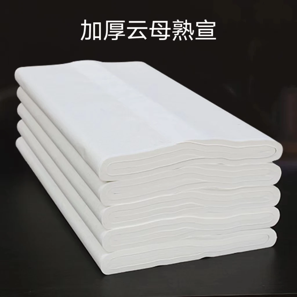 加厚四尺云母熟宣国画工笔画作品宣纸