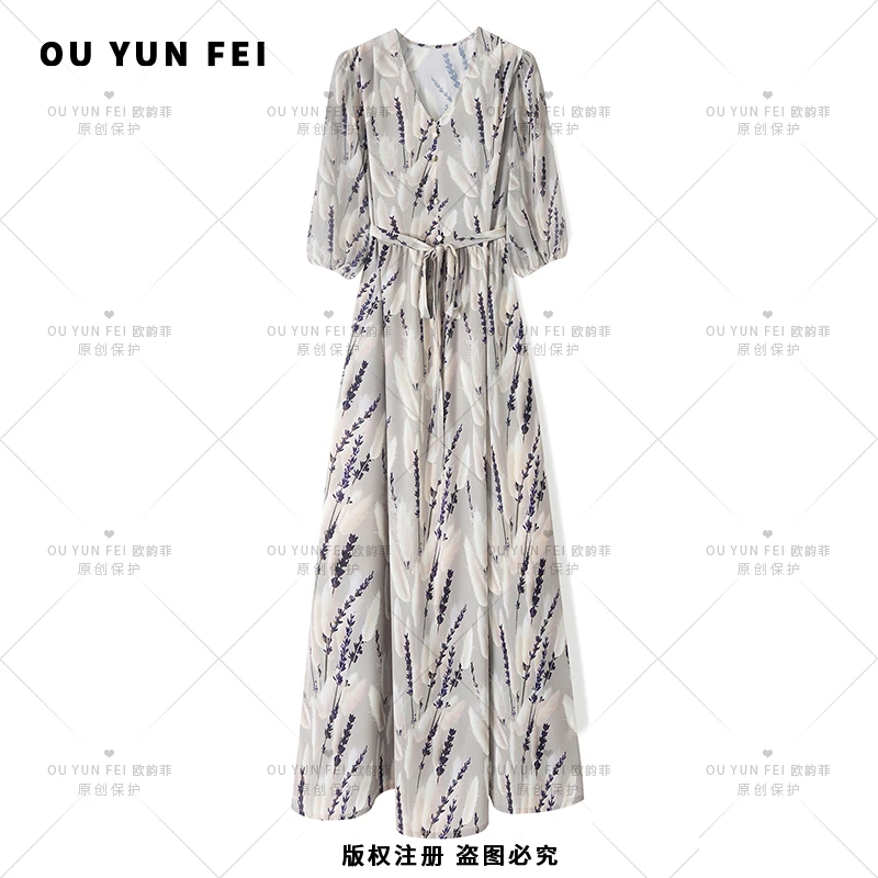 高级感女装连衣裙显瘦气质穿搭时尚显白轻奢夏季新款长裙F1282