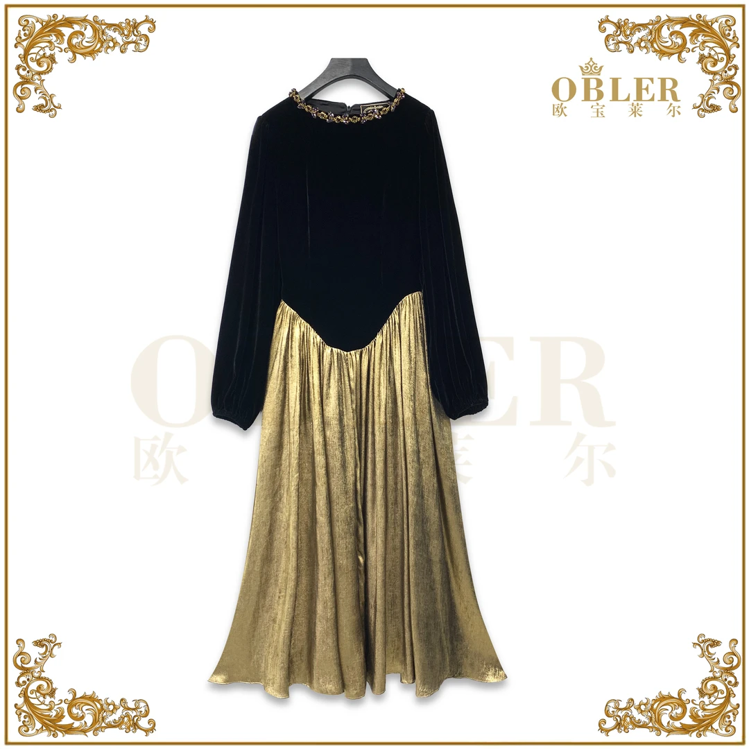 【欧宝莱尔】2024秋冬新款连衣裙305-24825