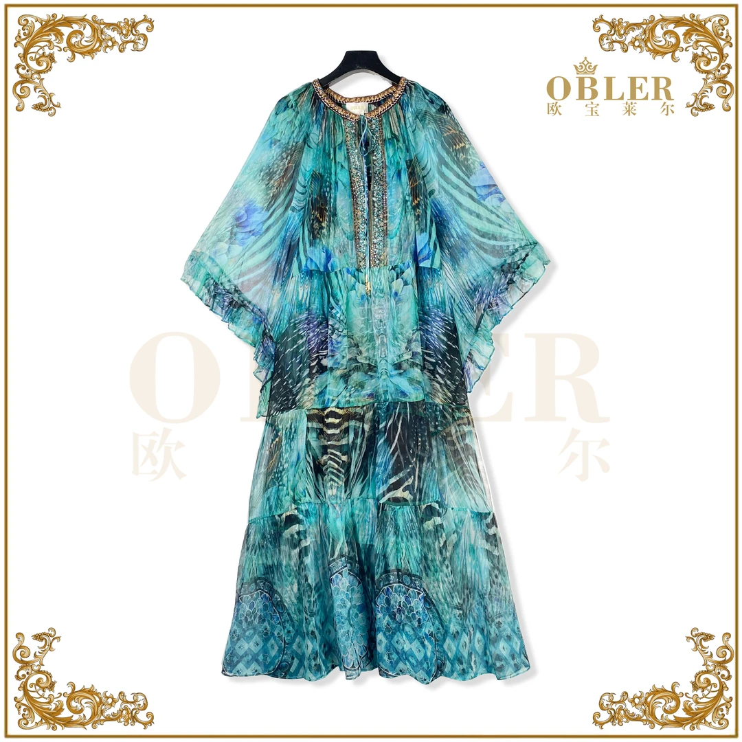 【海浪】OBLE2025时尚气质优雅真丝连衣裙305-24335