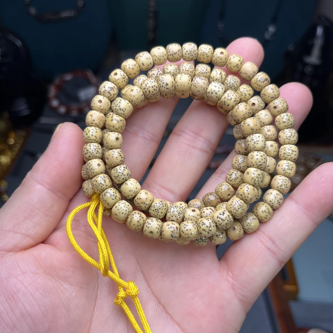星月菩提108小半壁江山卡7×6mm毛孔星自然氧化配串神器盘玩包浆