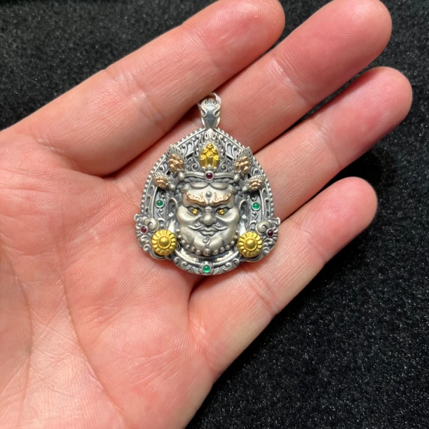 吊坠925银 黄财神吊坠重工打造精美绝伦！寓意好招米五路财神之首