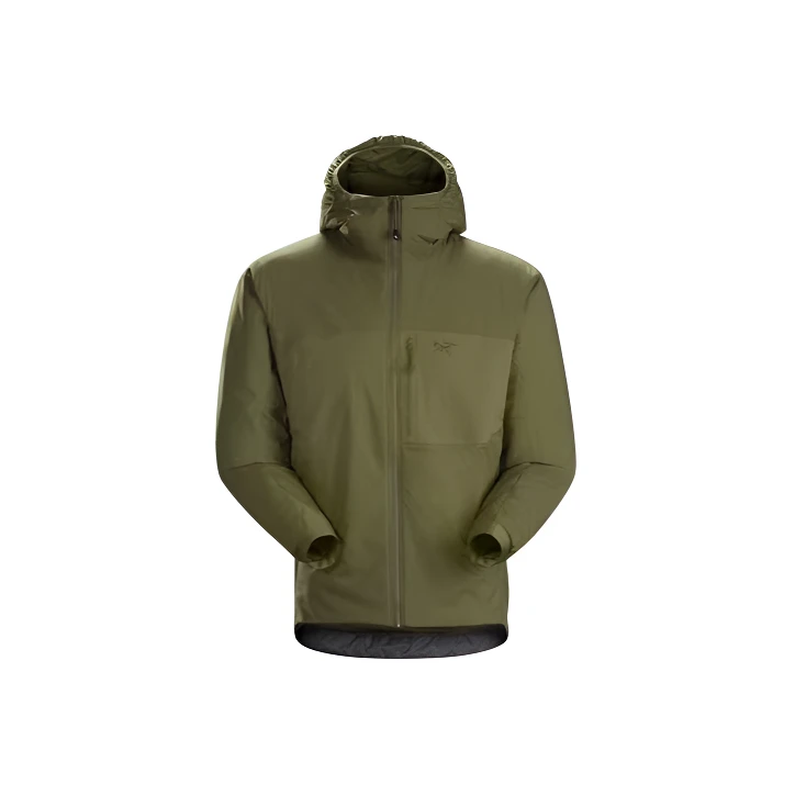始祖鸟 Leaf Atom Hoody LT Gen2.1 纯色徽标印花连帽防风棉服