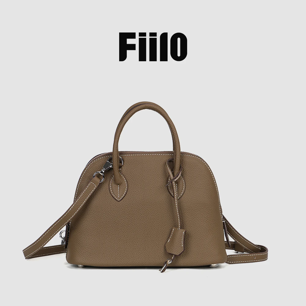 【Fiilo菲洛高奢】Y16贝壳包老钱风经典荔枝纹牛皮女士单肩斜挎包