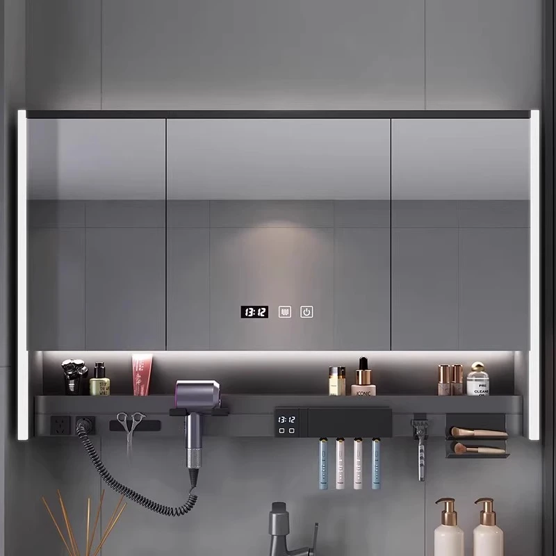 【三代豪华收纳镜柜】浴室柜智能镜柜多功能实木免漆美妆镜柜