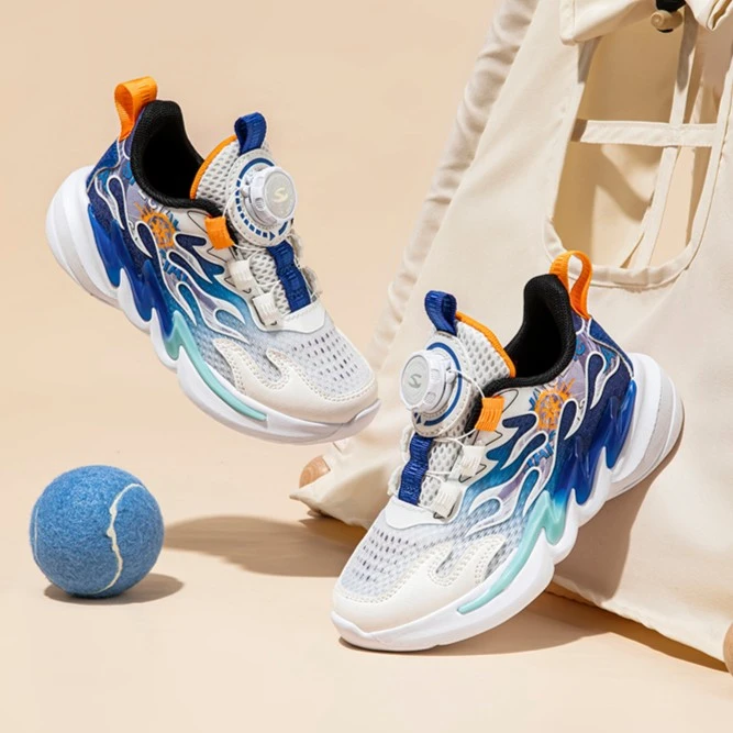 哈比熊童鞋秋季新款中大童童鞋旋转纽扣运动鞋男童轻便透气运动鞋