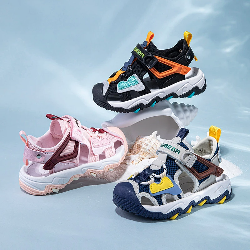 哈比熊AU7699童鞋凉鞋夏季透气凉鞋包头夏天耐磨沙滩鞋-0524