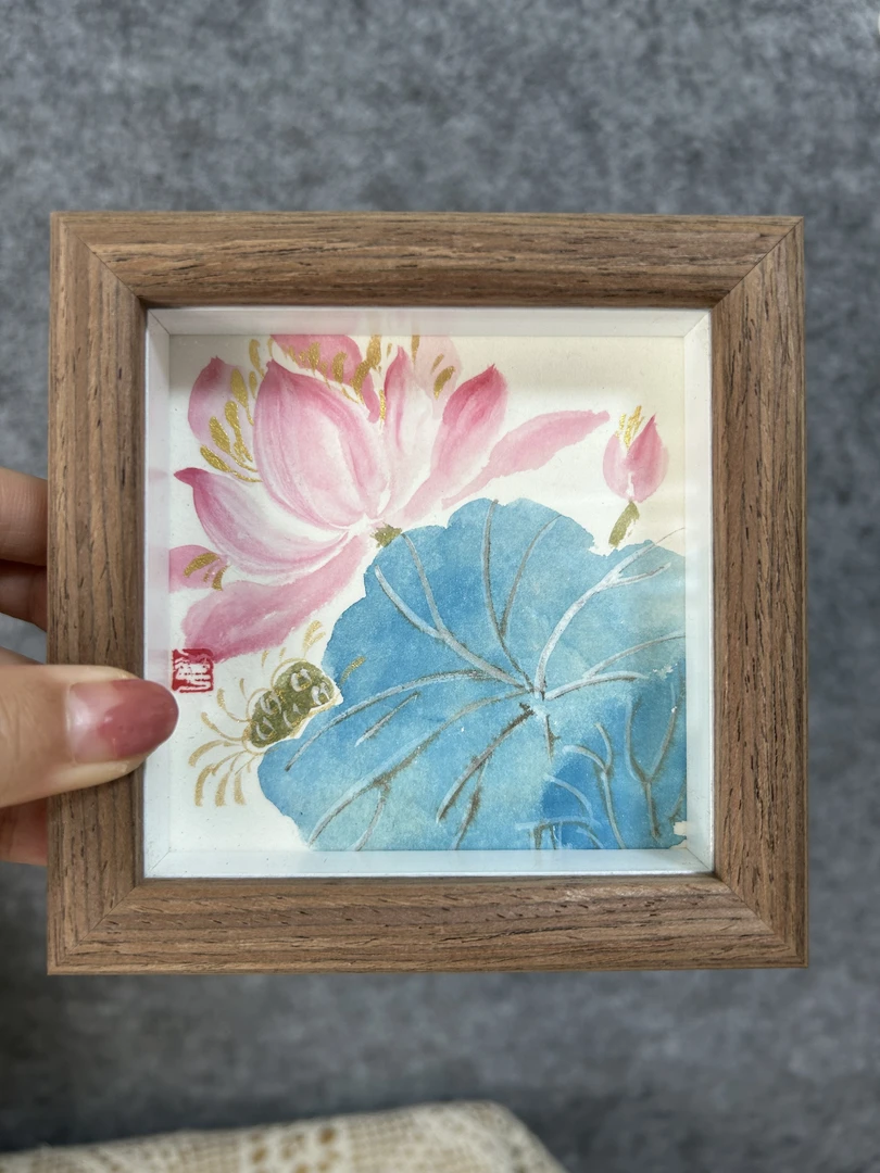 小花纯手绘国画《荷花》小写意