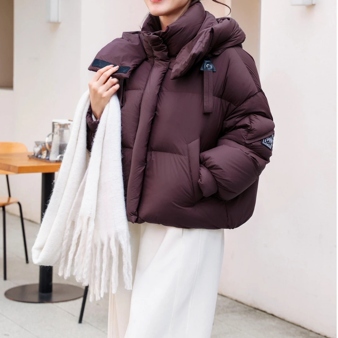 全精品／2024新款冬季羽绒服加厚短款小个子90白鸭绒蒿端外套083