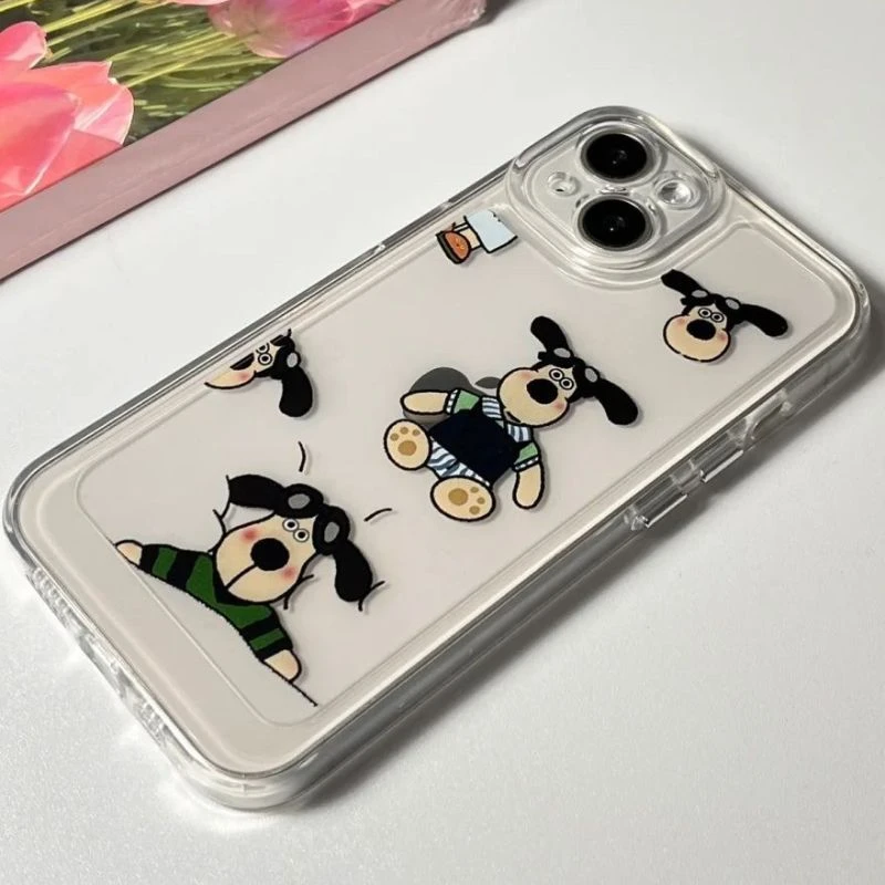 小红书同款坐着小狗适用于iPhone13/12promax苹果11手机壳XS/XR/8