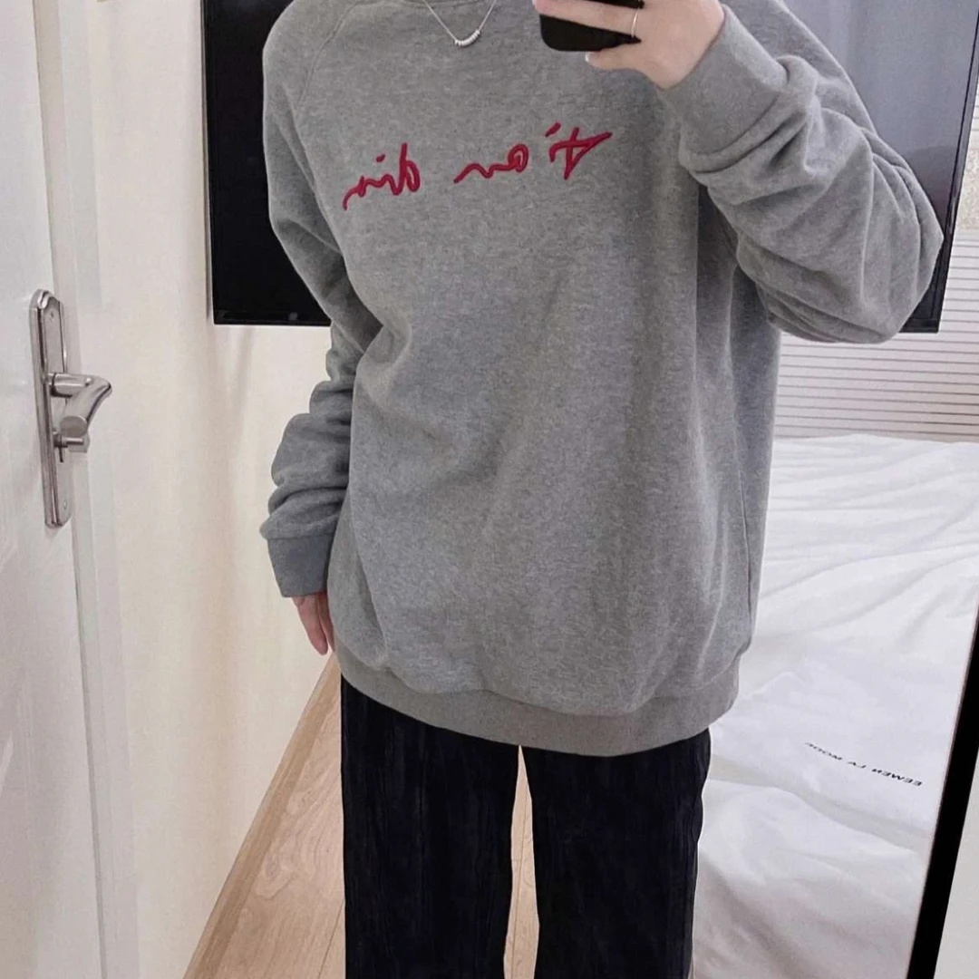 000733 DIOR 迪奥 字母图案圆领套头长袖卫衣灰色 L码 99新