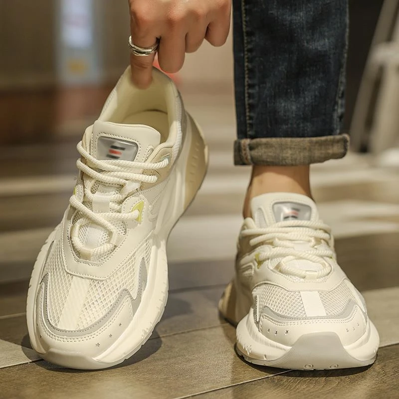 莆田男鞋秋季2024新款网面鞋子男生休闲跑步运动增高老爹阿甘潮鞋