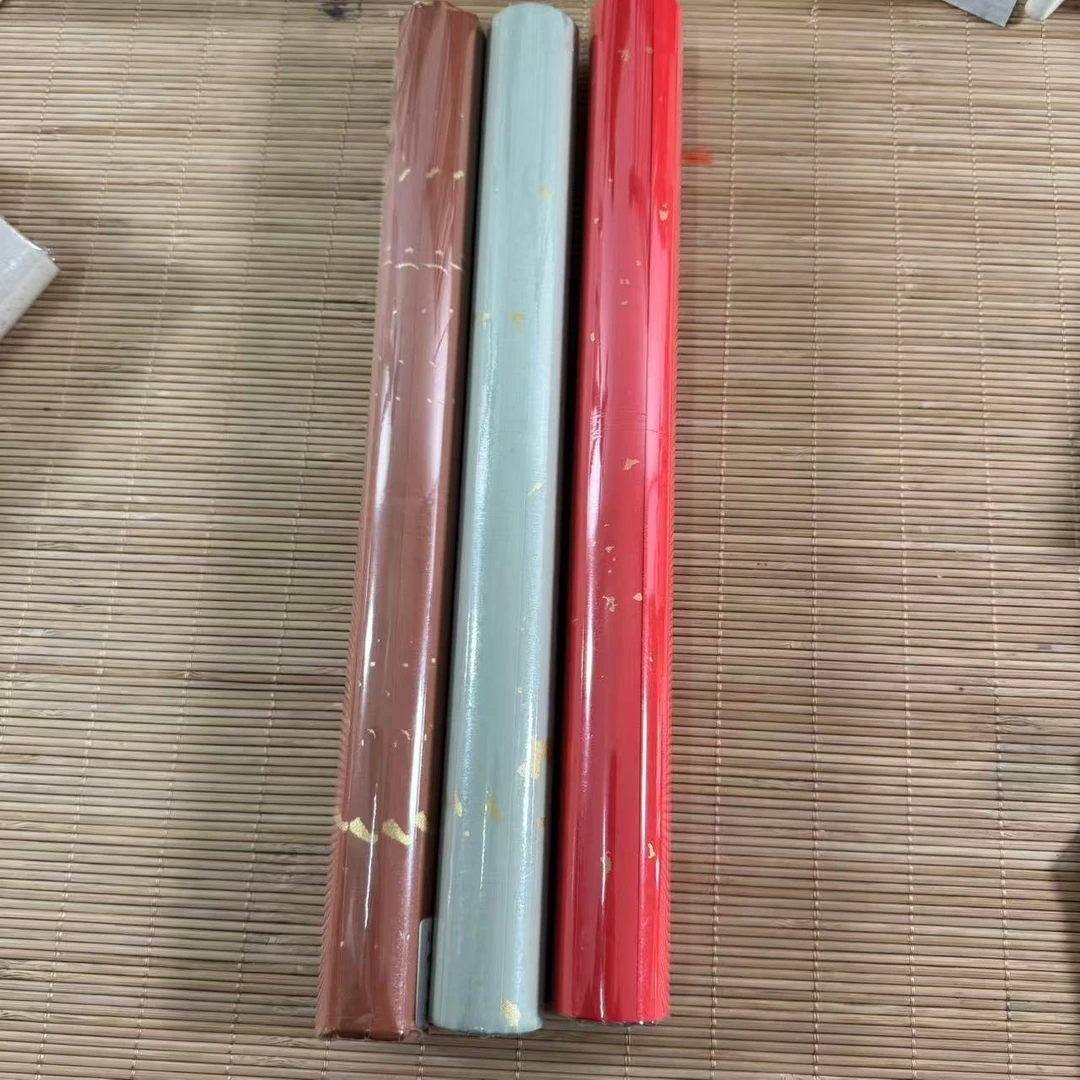 手工蜡染笺酒红鎏金大红洒金紫色鎏金