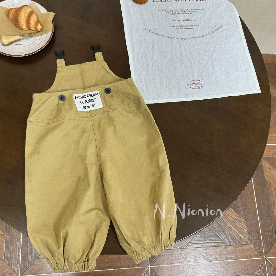 nana儿童韩版MYS卡其色背带裤