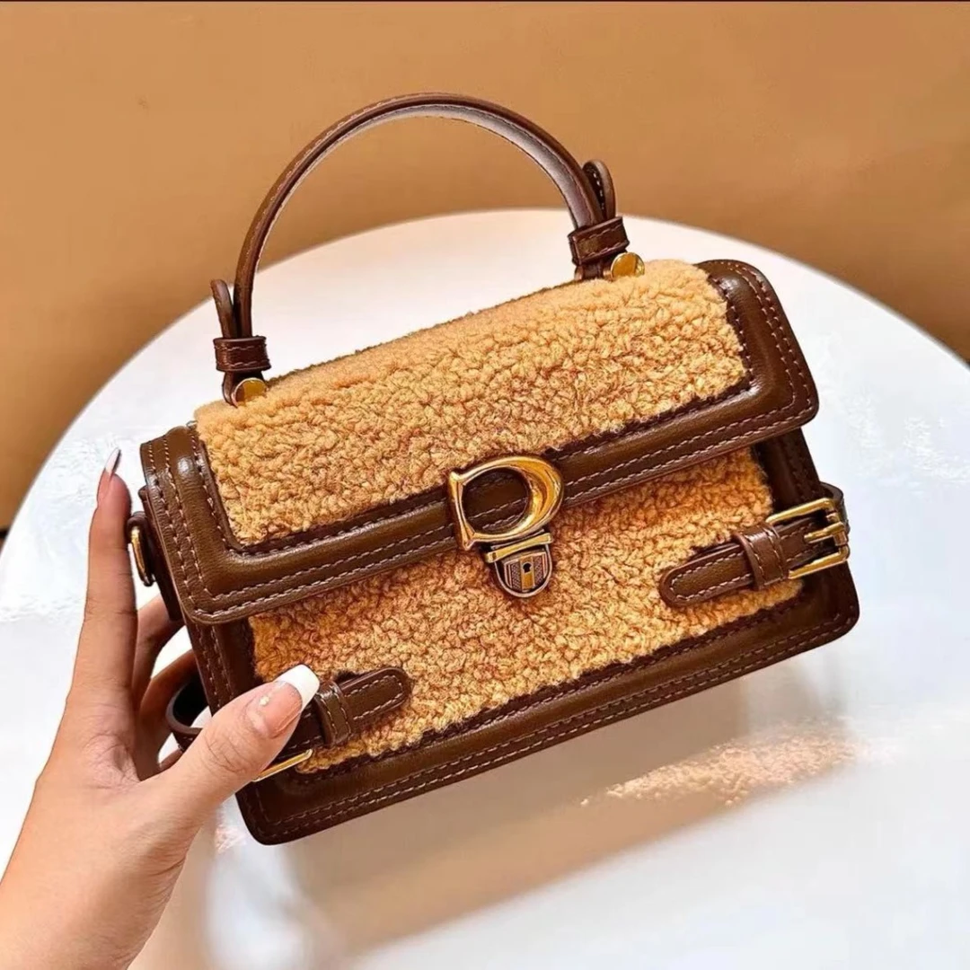 小众毛毛包时尚单肩软面斜挎手提包新款高级感盒子包510