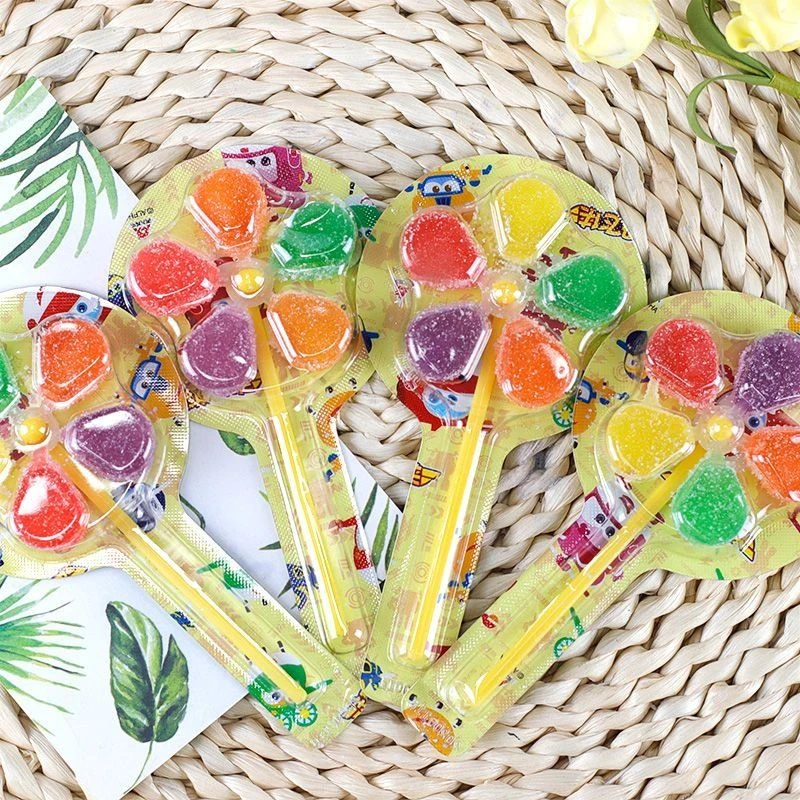 风车糖软糖棒棒糖儿童零食卡通网红糖果恐龙维C果汁软糖