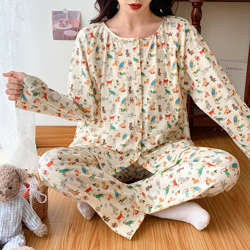 【春夏薄款月子服】7-11月孕妇睡衣喂奶哺乳产前产后家居服产妇透气