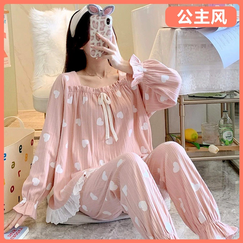 【春夏薄款-公主风侧开拉链】月子服7-11月孕妇哺乳睡衣怀孕家居服