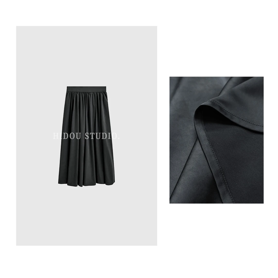 【痘痘私服】|【爽滑触感】法式垂坠感半身伞裙