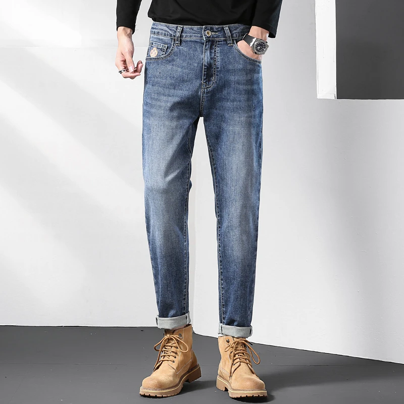 Tanji/探己758春夏韩版牛仔裤男潮流修身牛仔裤男款爆款2023新款