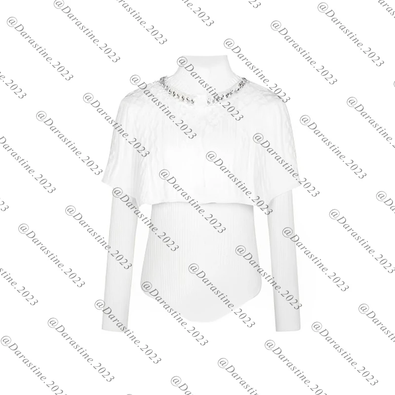 【薇哥内供】Darastine戴拉斯汀钉珠镶钻针织披肩内搭两件套D0001