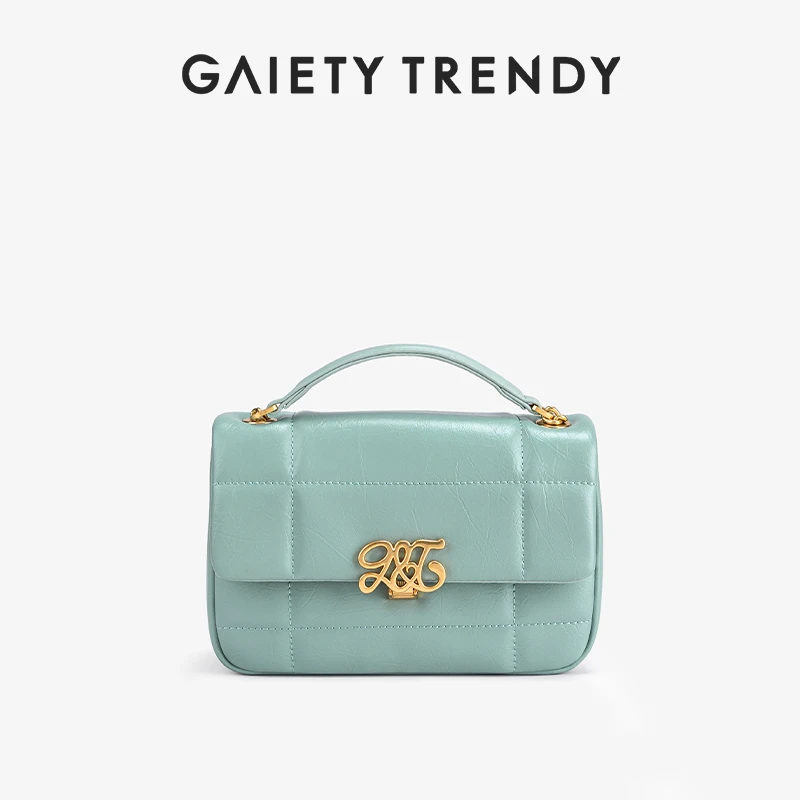G&T真皮女包链条包包女2023新款潮ins小众设计时尚单肩斜挎小方包