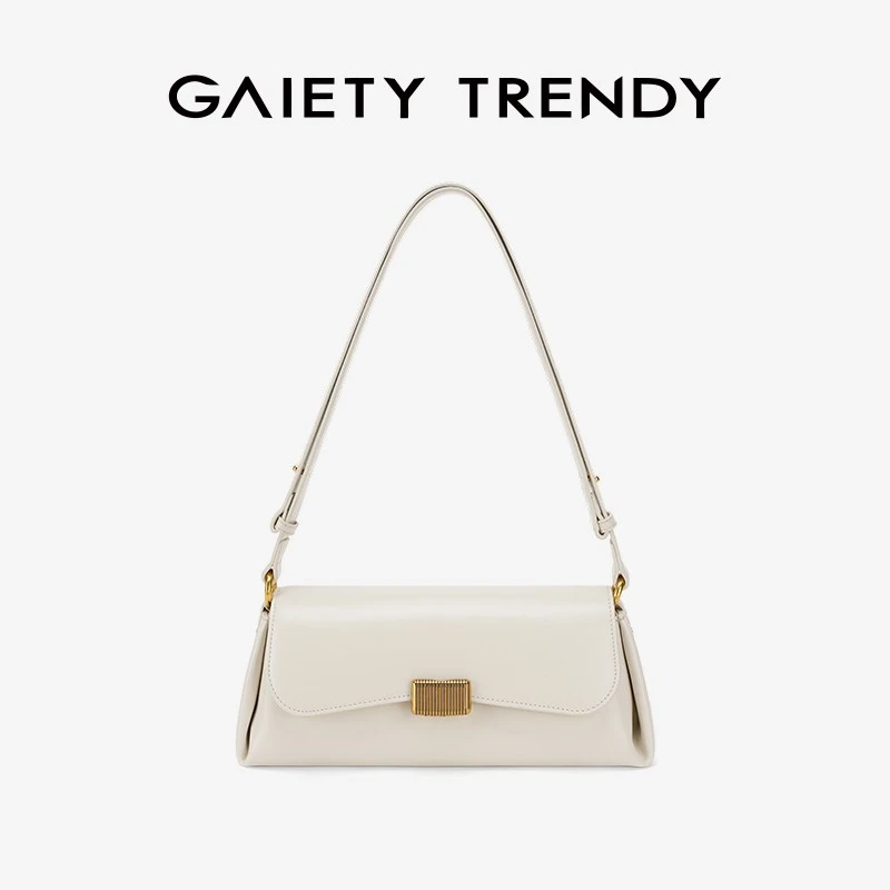 GAIETY&TRENDY·牛皮法棍包小众设计腋下包时尚通勤百搭单肩斜挎包