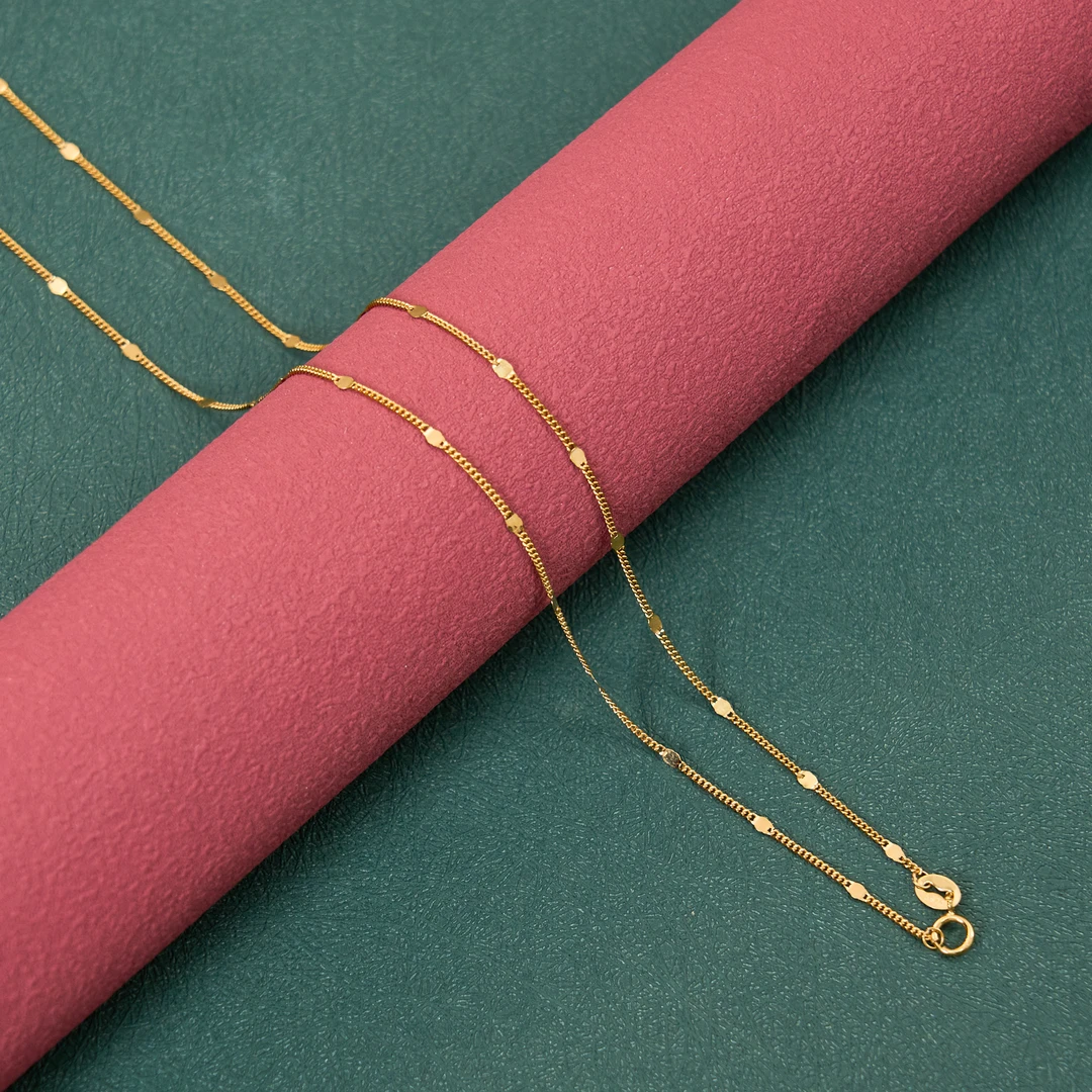 链子925银 玉美人菲菲#S925银链子-侧身间片链约18寸