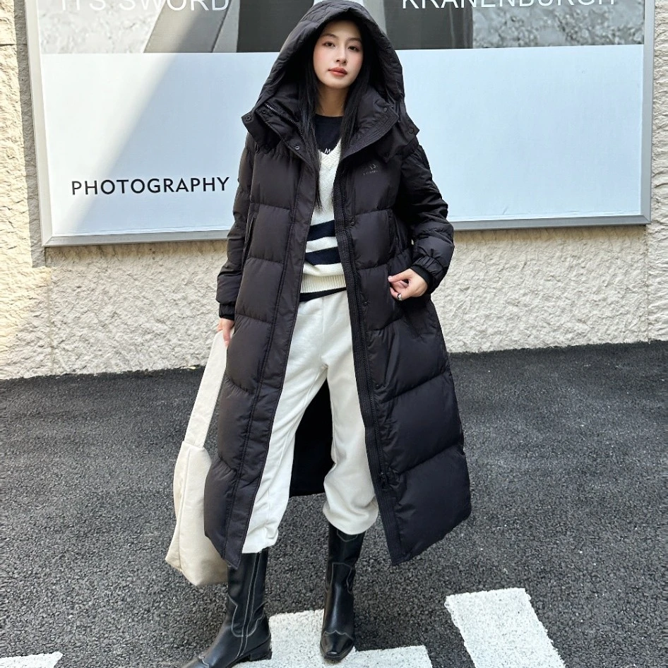 98906长款连帽加厚羽绒服（衣长114左右）