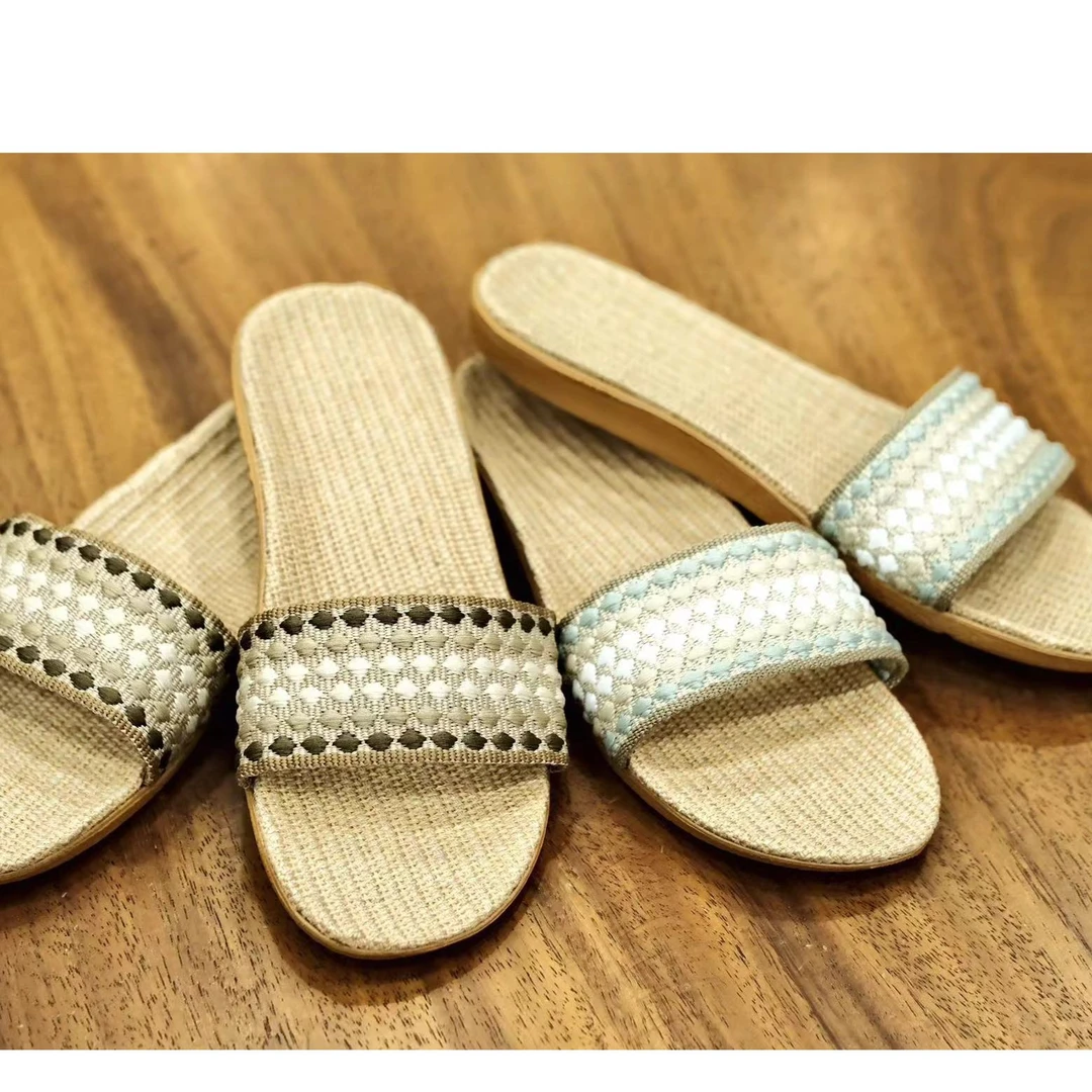 【女士】亚麻拖鞋情侣居家防滑时尚舒适休闲透气外穿家庭装