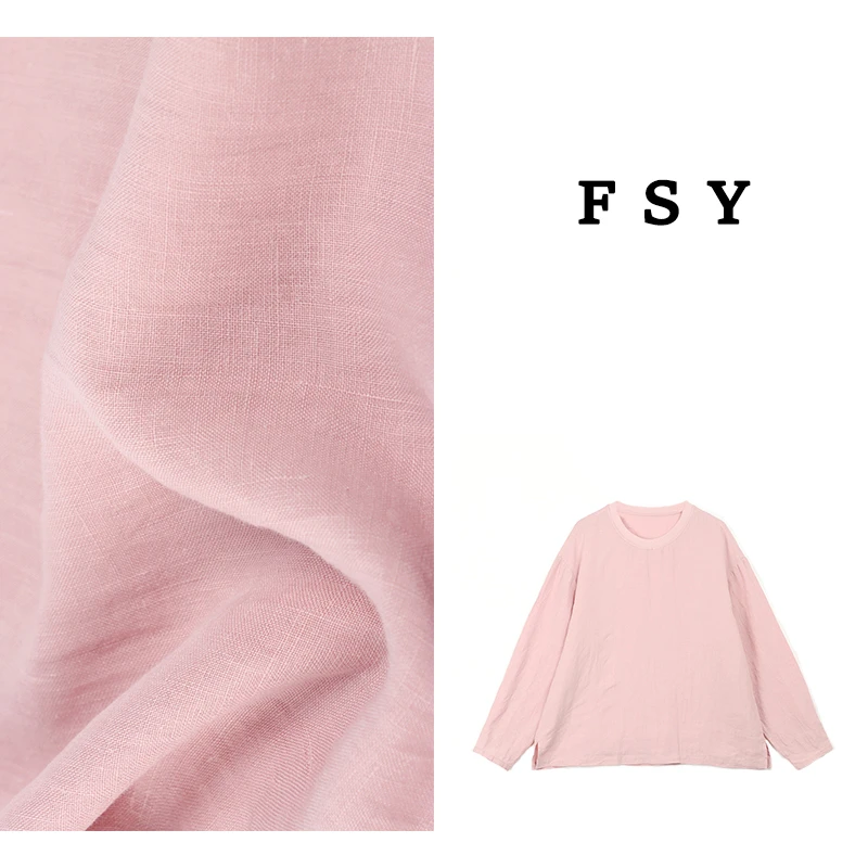 【小水弹长袖】100%汉麻女T恤文艺小衫百搭时尚休闲百搭夏季宽松