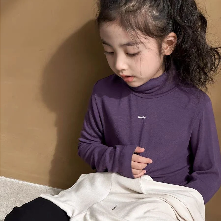 女童打底衫秋冬儿童2025新款内搭冬季高领秋衣女大童保暖儿童服装