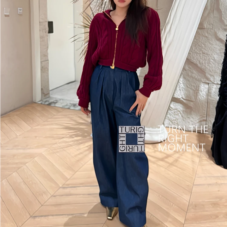 TURIGHT买手店24FW现货ROWEN ROSE设计师品牌 牛仔萝卜裤