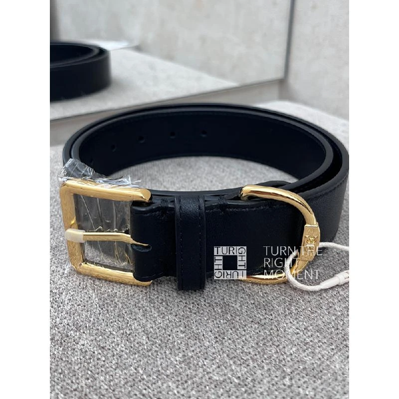 TURIGHT买手店 23FW现货ETHOR设计师品牌 百搭D形环徽标皮革腰带