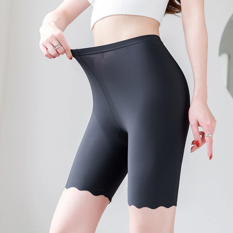夏季冰丝大码外穿无痕五分裤显瘦免穿内内打底裤不卷边安全平角