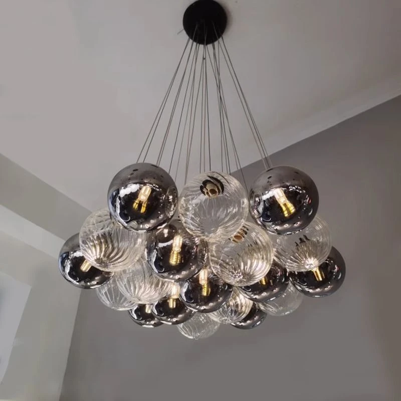 客厅吊灯北欧创意餐厅灯玻璃球设计师现代简约艺术轻奢风卧 室灯