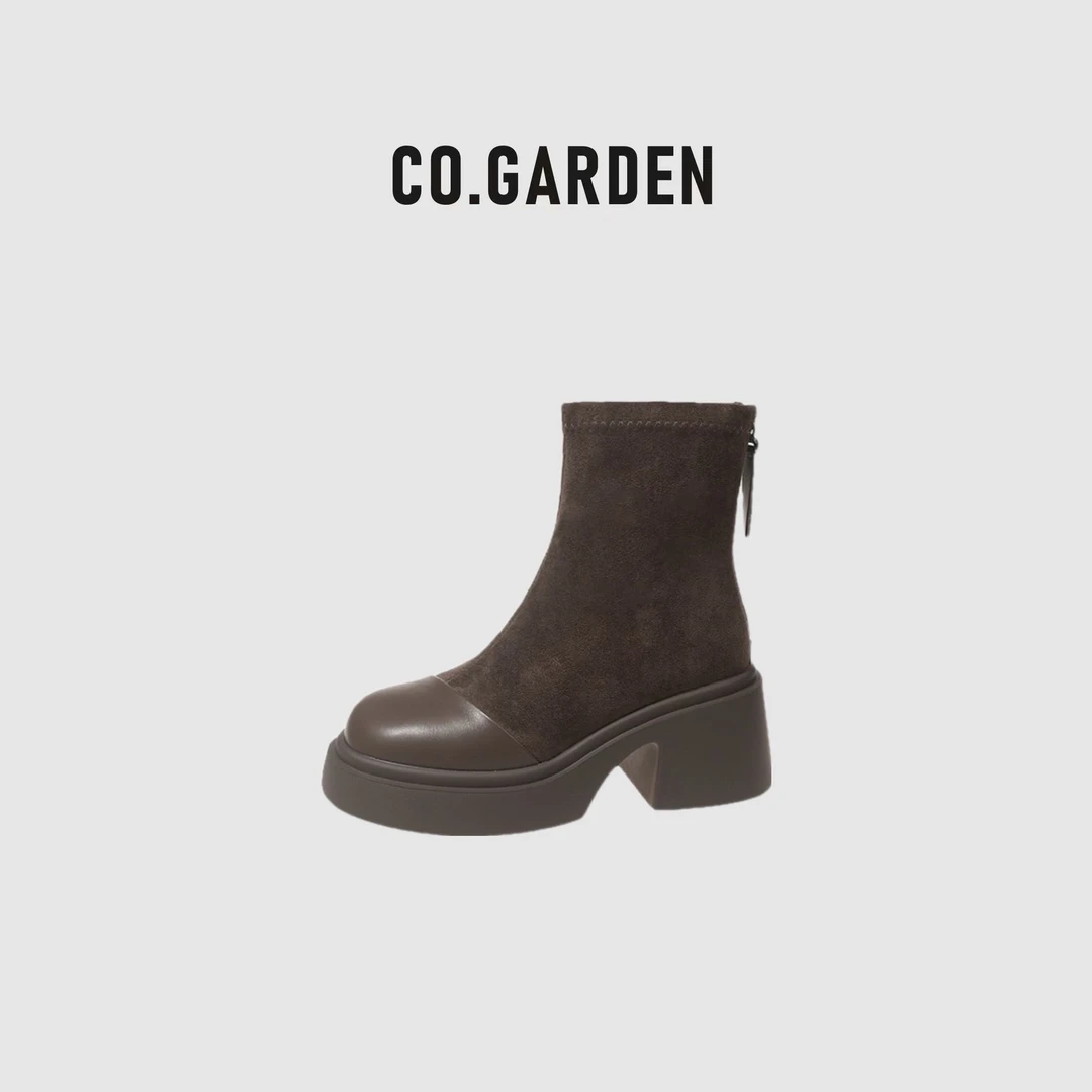 CO.林思梵【巴特莱】2024秋冬季爆款复古厚底百搭短靴显瘦小个子靴