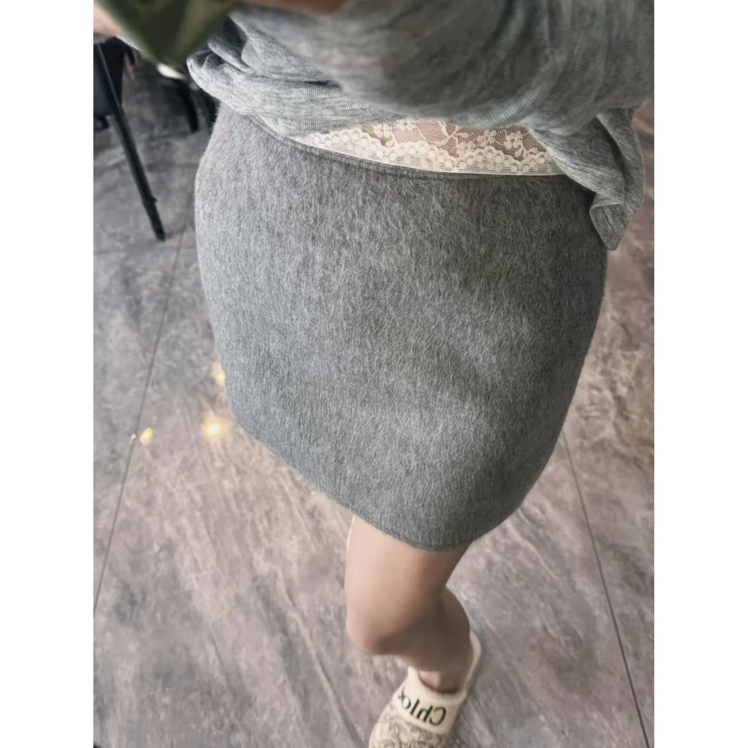 YEER·SHOP【毛感短半裙～】爷儿冬季新款百搭时尚款短裙