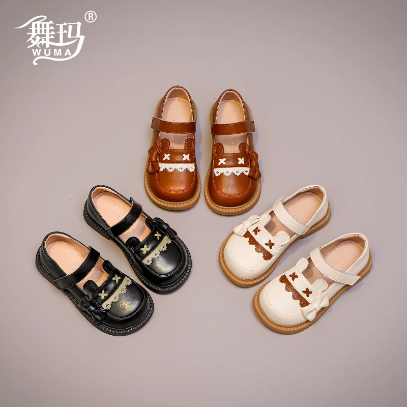 舞玛女童鞋子儿童公主鞋2025新款宝宝软底秋季皮鞋洋气单鞋233655