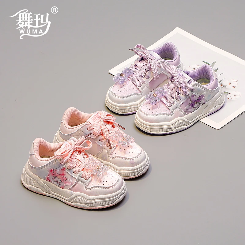 舞玛女童鞋子儿童休闲运动鞋2025新款春秋款小女孩软底板鞋412072