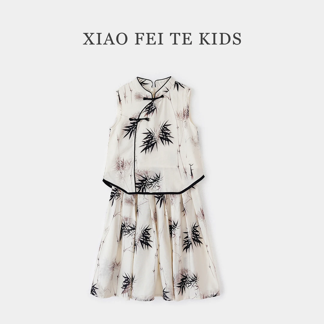 小菲特夏季国风女宝两件套女童装中大童儿童新中式套装FTTX41819